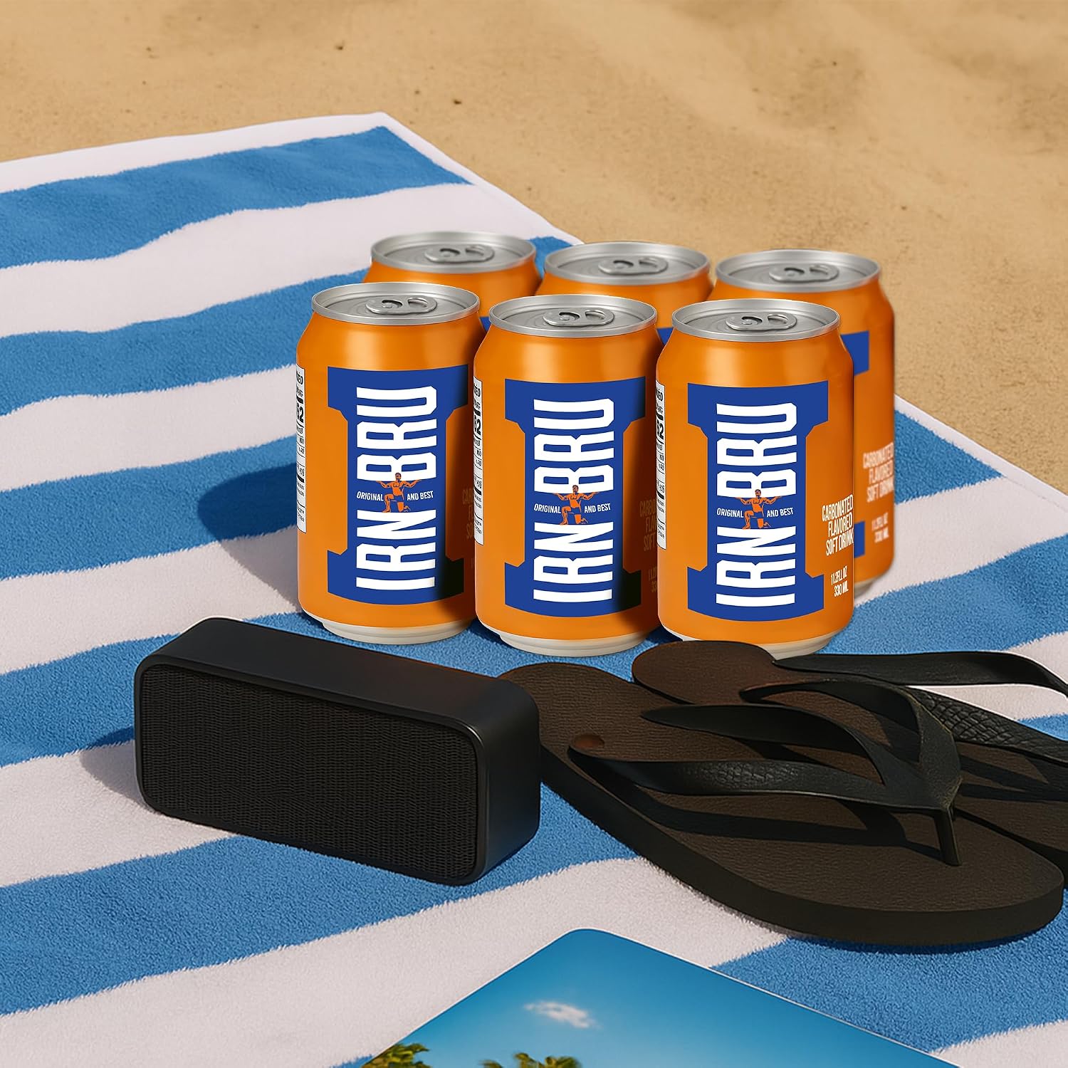 IRN-BRU Original Scottish Sparkling Soda, Citrus Flavored Carbonated Drink - Sparkling Flavored Soft Drink, 32 Flavor Recipe, 16.9 fl oz Bottles, Pack of 12