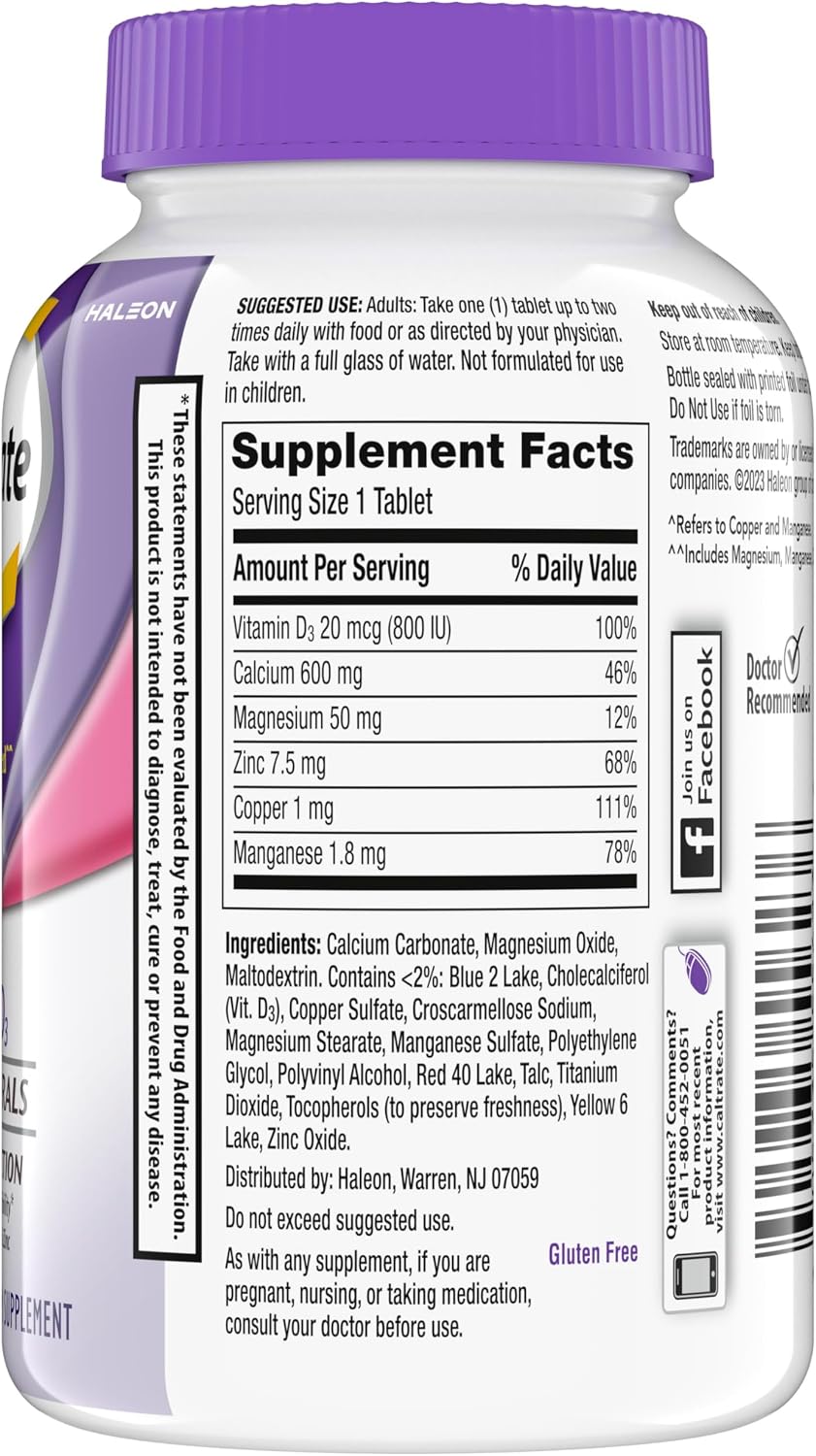 Caltrate 600 Plus D3 Vitamin D and Calcium Supplement Tablets, 165 Count | Highest Level of Vitamin D3, Maximizes Calcium Absorption to Support Strong Bones and Daily Function