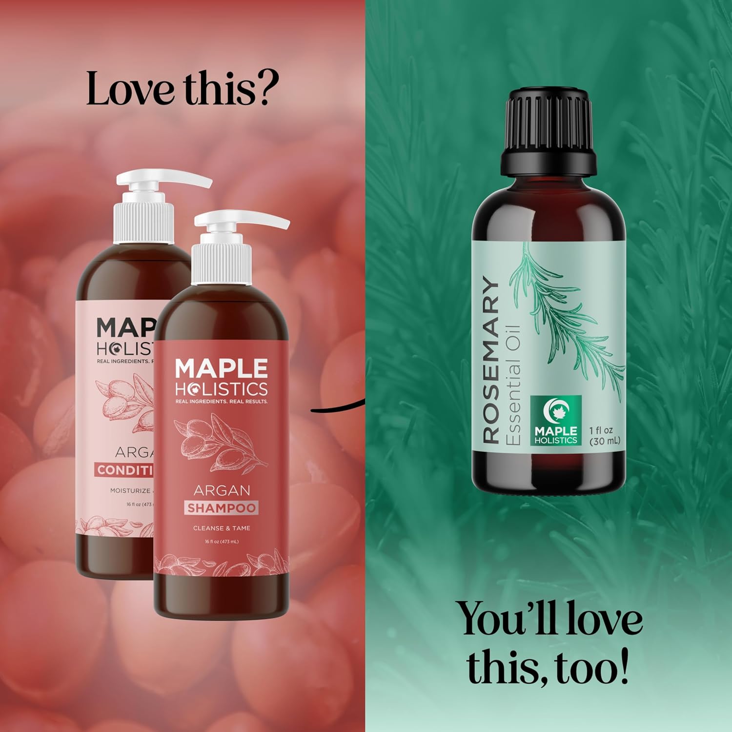Sulfate Free Shampoo and Conditioner Set - Tea Tree Sage and Rosemary Shampoo and Conditioner for Dry Flaky Scalp Care - Deep Cleansing Color Safe Shampoo and Conditioner for Damaged Dry Hair Care