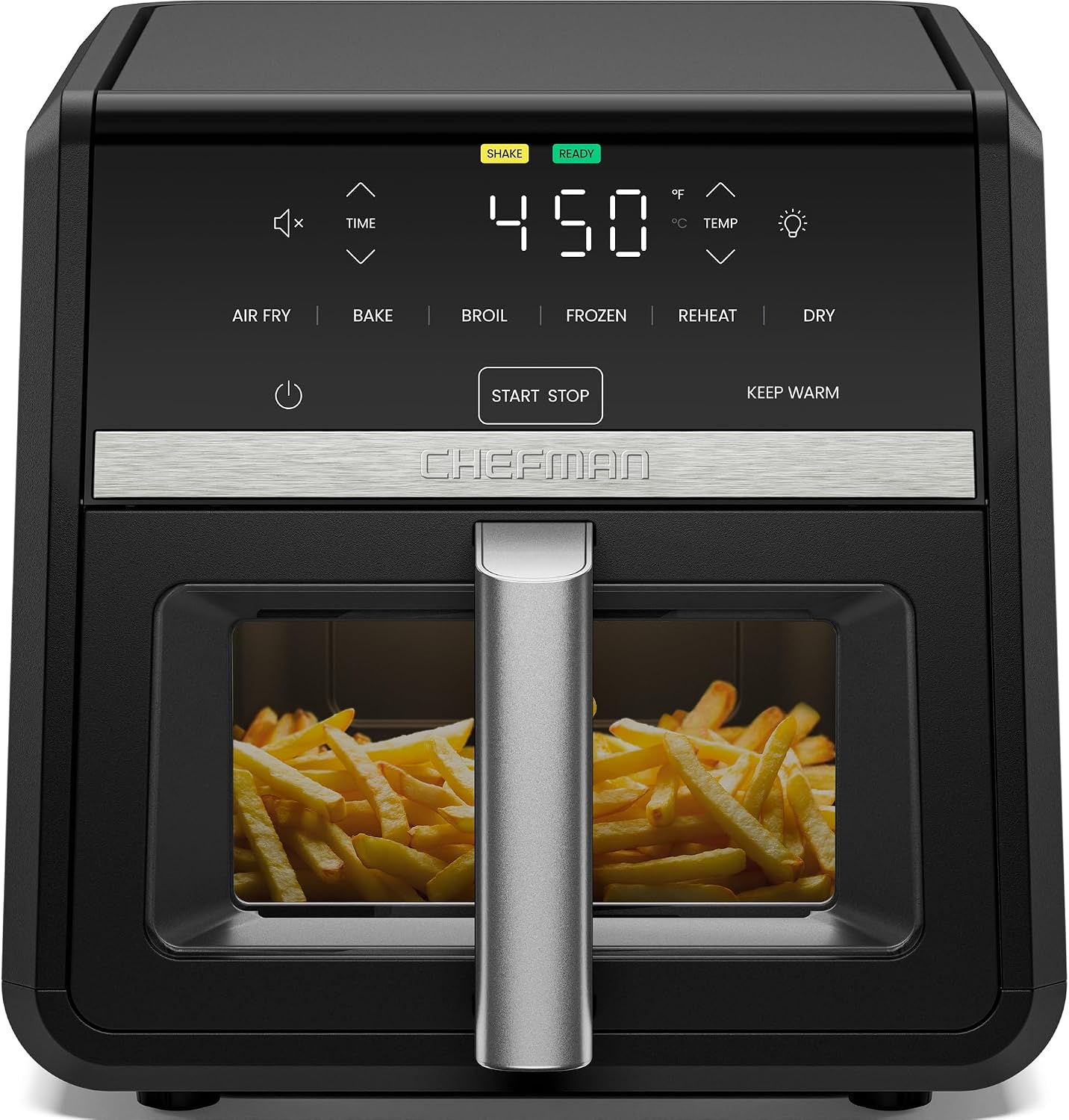 Chefman Air Fryer 8 Qt | TurboFry® 4-in-1 with 450°F Hi-Fry Option for Crispier Results | Bake, Dehydrate