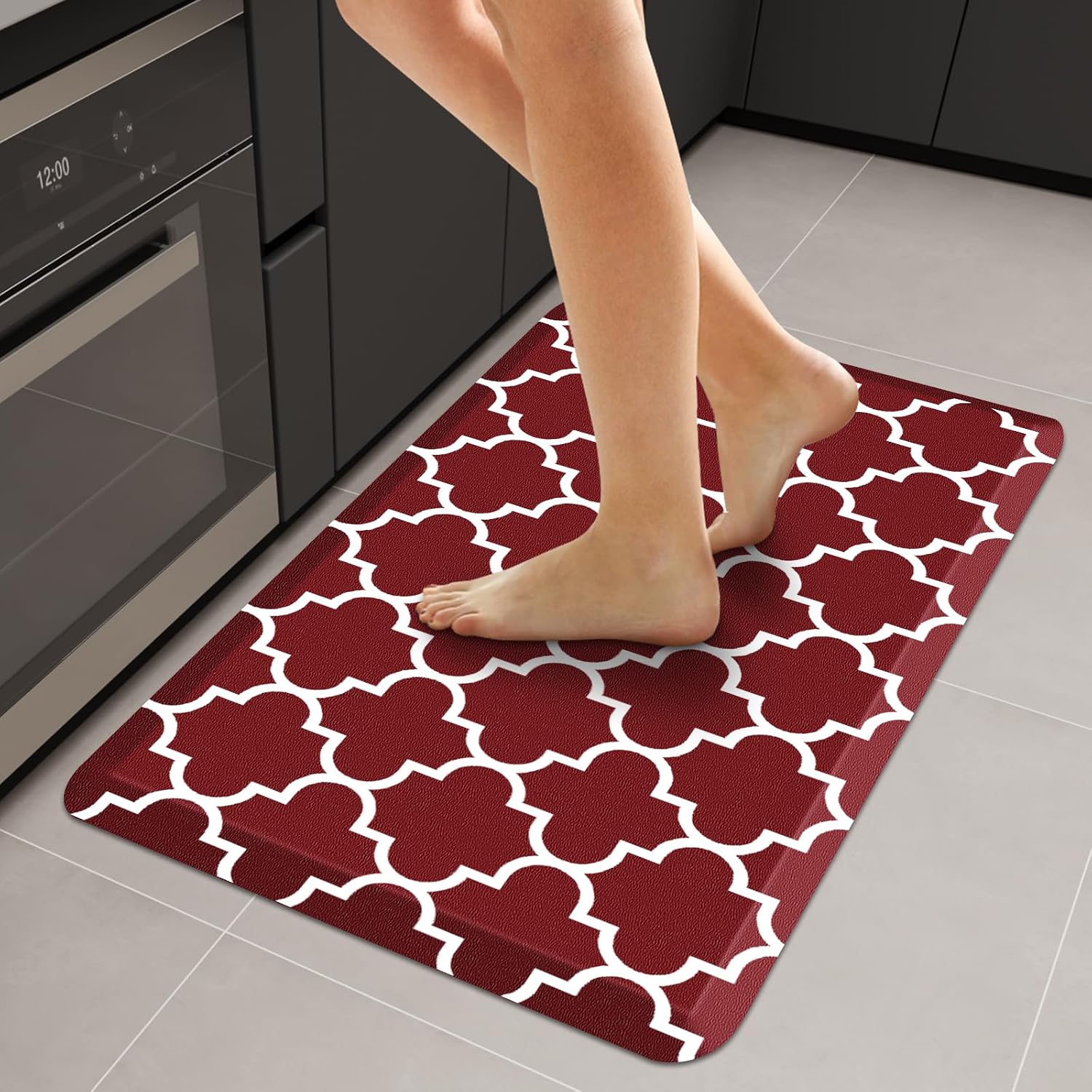 WISELIFE Kitchen Mats and Rugs Cushioned Anti-Fatigue, 17.3"x 60", Grey