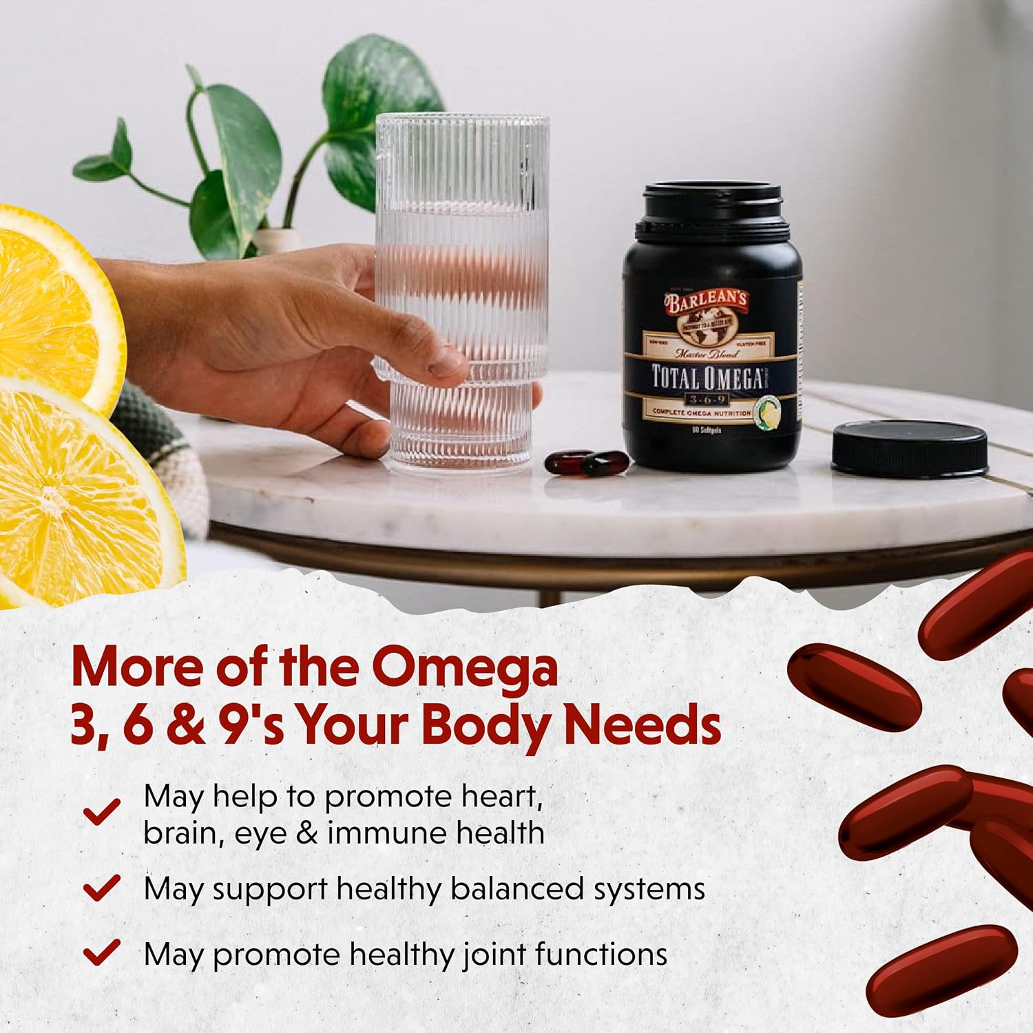 Barlean's Total Omega 3 6 9 Orange Crème Liquid Fish Oil Supplement with Borage and Flaxseed Oil, 2,400 mg of Omegas EPA and DHA Plus GLA for Joint and Heart Health, 8 oz | Fish, borage & flax oils, EPA DHA ALA GLA omegas, Burpless, Non-GMO, Gluten-free,…
