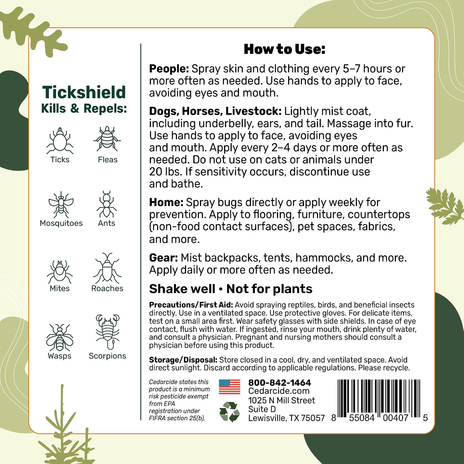 Tickshield Extra-Strength Bug Spray | Our Original Formula with an Extra Kick | for People, Gear, & Animals Over 20 Lbs (Pint)