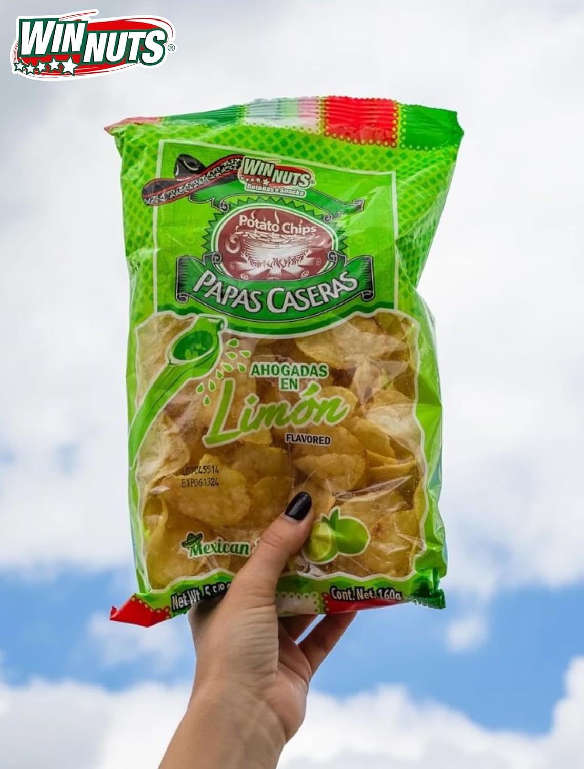 WINNUTS Jalapeño Chips Kettle Cooked (3 Pack, 5.6 oz Each) | Authentic Mexican Style Spicy Potatoes Chips | Homestyle "Papa Casera" for Parties