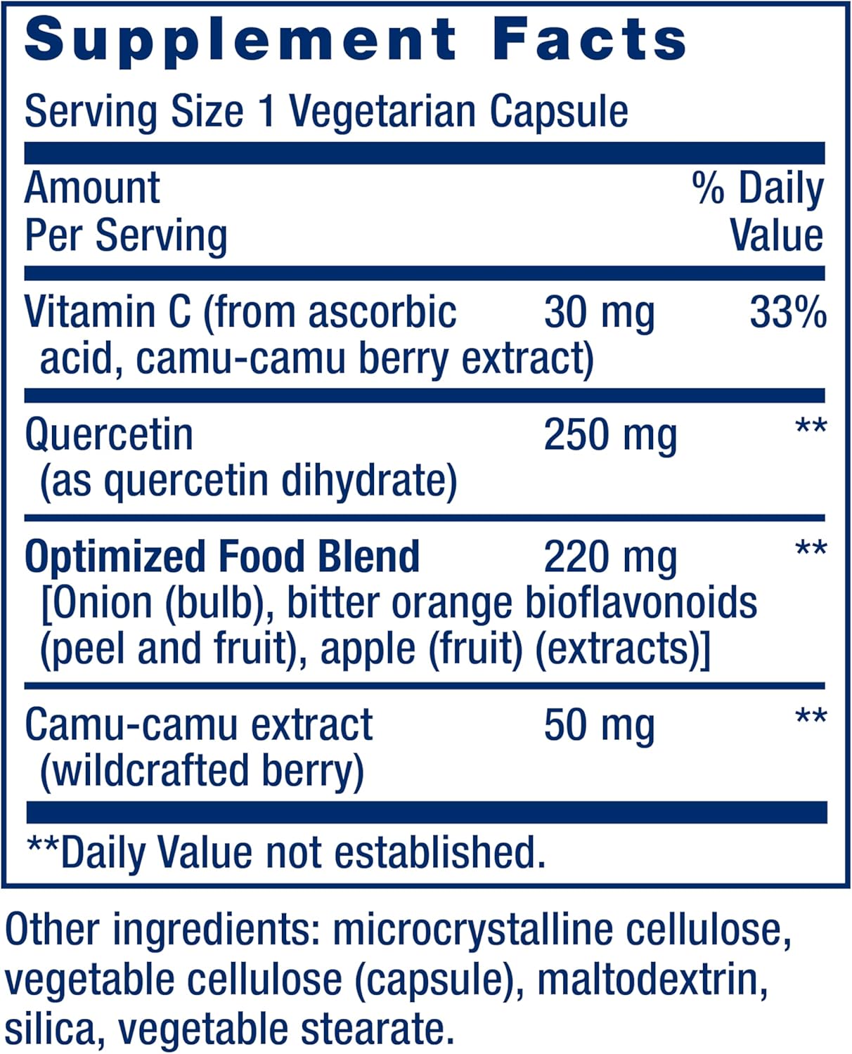Life Extension Optimized Quercetin 250 mg Supports Immune Health, Heart Health, Non-GMO