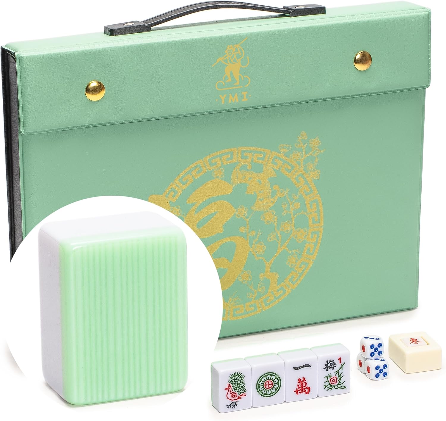 Yellow Mountain Imports Chinese Mahjong Set – Rouge Heritage – 146 Medium Tiles, Professional Set for Chinese-Style Play [中式麻將 專業套裝]
