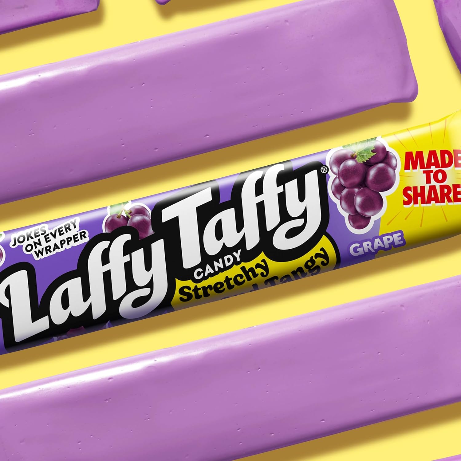 Laffy Taffy Variety Box, Grape Watermelon Cherry Chewy Candy, 1.5 oz, 24 Ct | Grape, watermelon, cherry stretchy tangy taffy, individually wrapped, jokes on wrapper, lunchbox, sharing