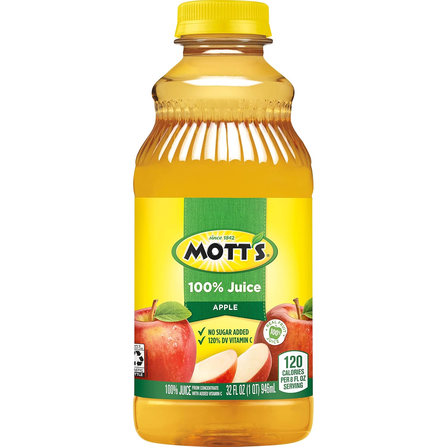 Mott's 100% Original Apple Juice, 64 Fl Oz Bottle (Pack Of 8), 2 Servings Of Fruit Per Cup, 100% Fruit Juice, Gluten-free, Caffeine-free, Kosher, And Contains No Artificial Colors Or Sweeteners