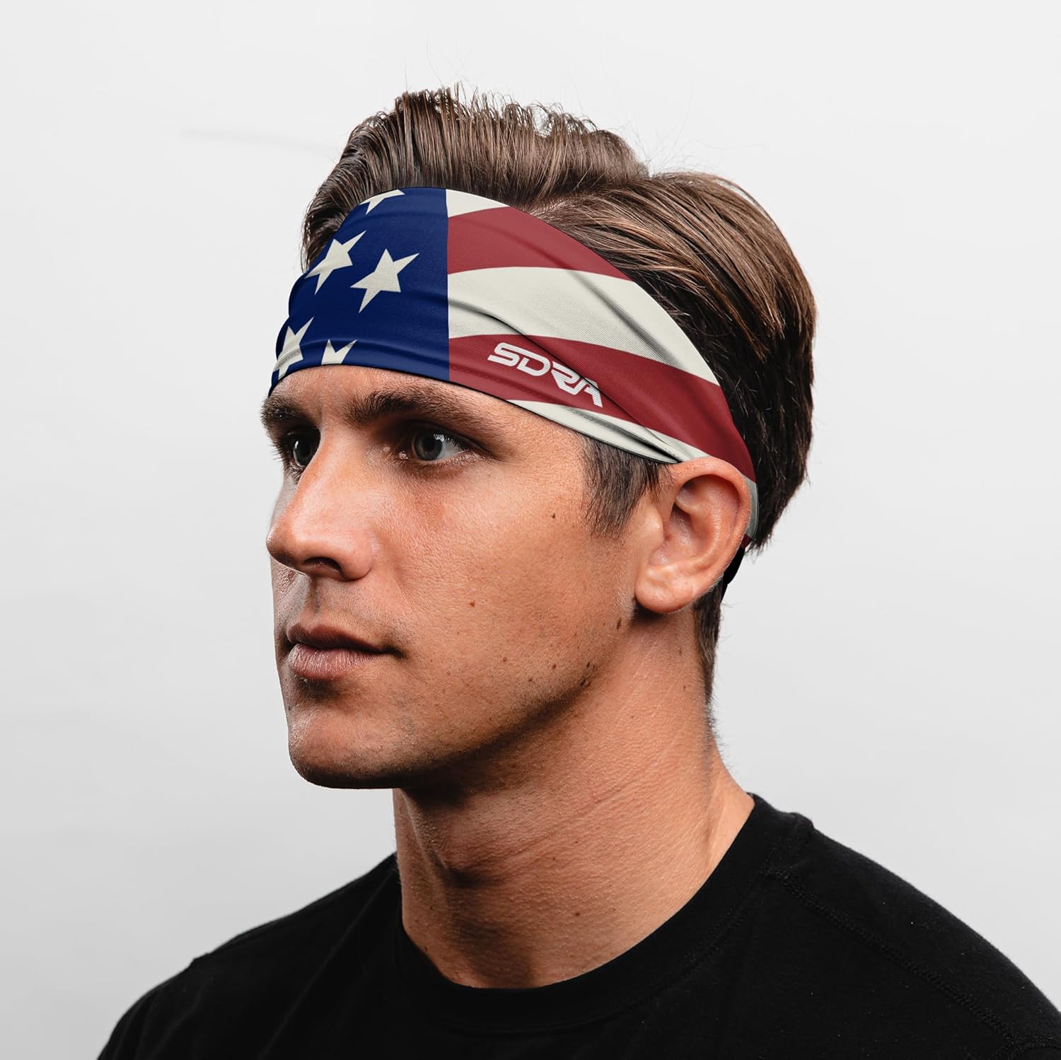 Suddora Country Flag Headbands, Wide National Flag Headbands for Sports Events, Non-Slip Fabric Sweatbands for Soccer, Tennis, Workout, Costume