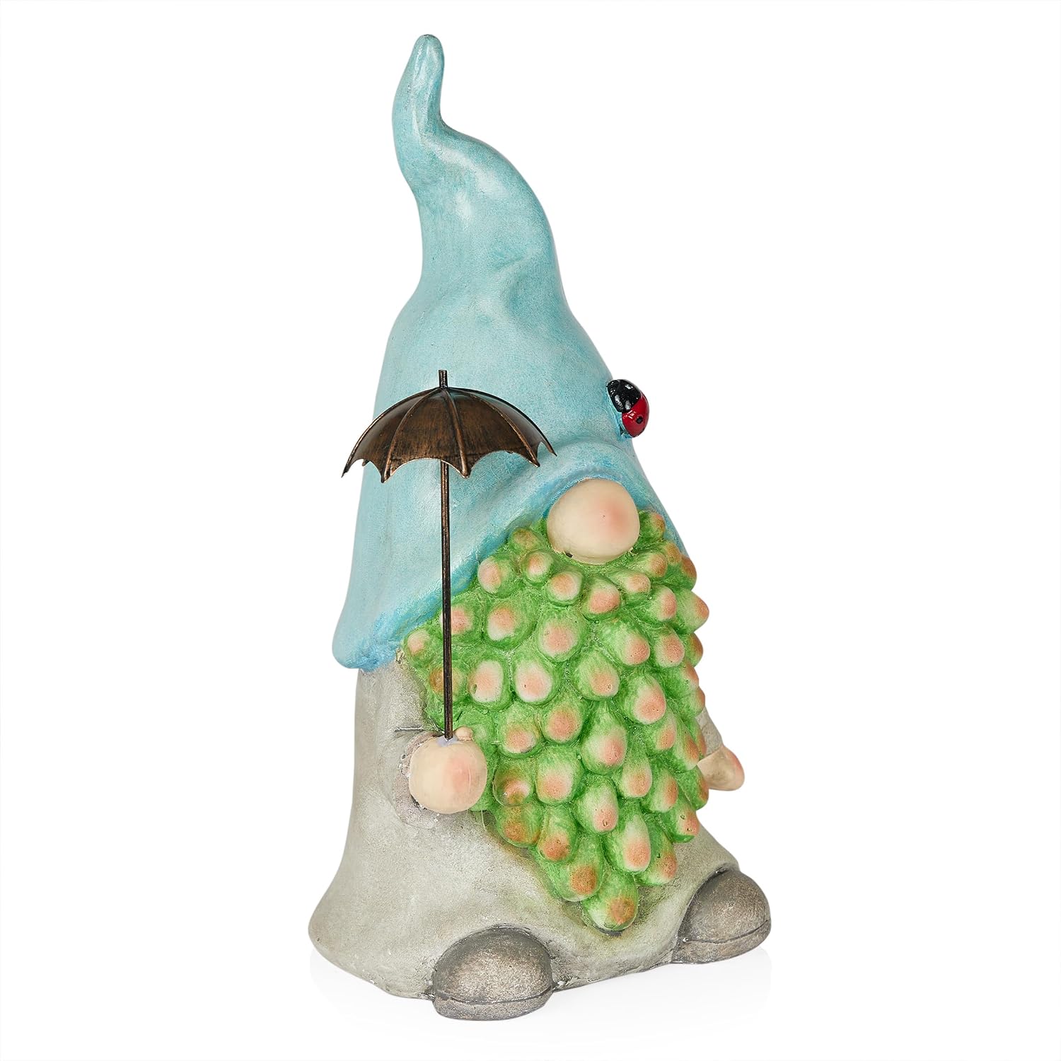 Alpine Corporation 12" Tall Traditional Outdoor Garden Gnome Yard Statue Decoration