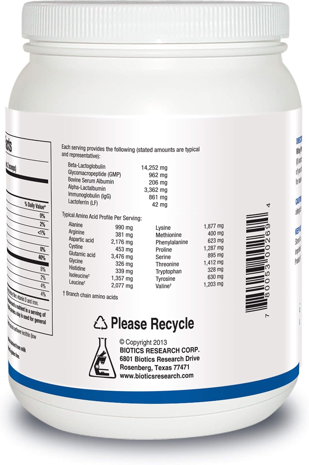 BIOTICS RESEARCH WHEY Protein Isolate Unflavored 20 Grams - Undenatured Non-GMO Delicious Protein Powder -Supports Muscle Growth, Energy, High Immune Factors (IgG, Lactoferrin),Sugar-Free,20 Servings