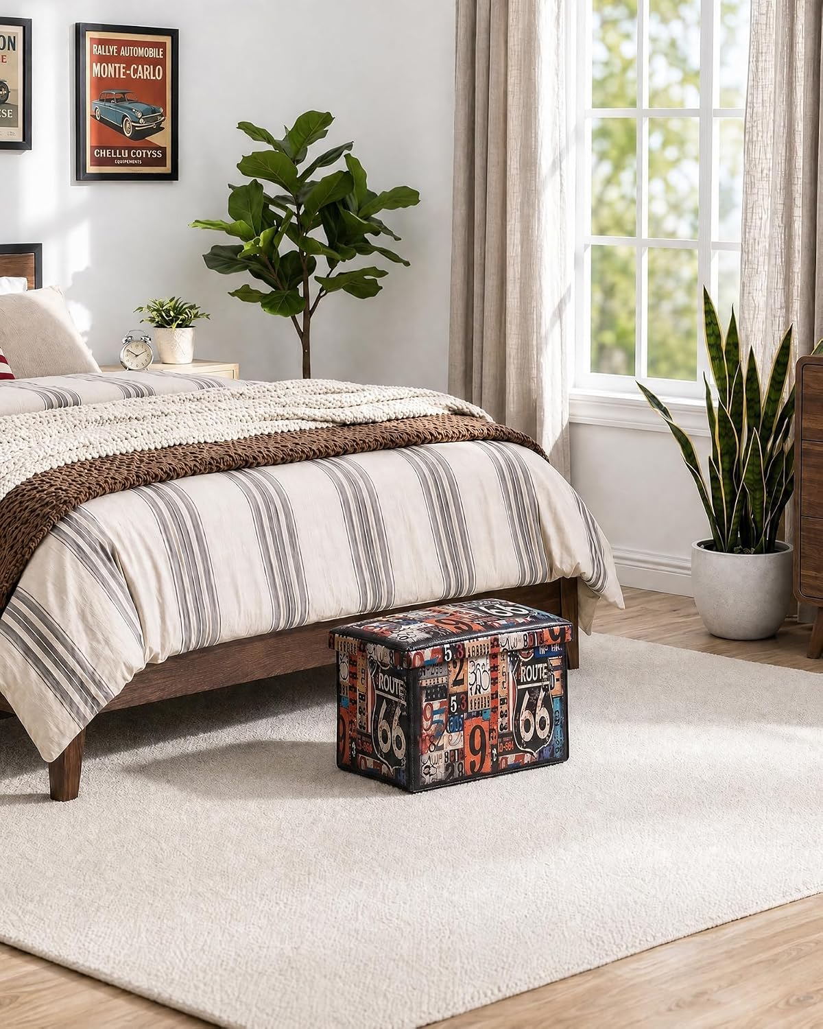B FSOBEIIALEO Folding Storage Ottoman Bench with Faux Leather Footrest Seat, Coffee Table 30"x15"x15"