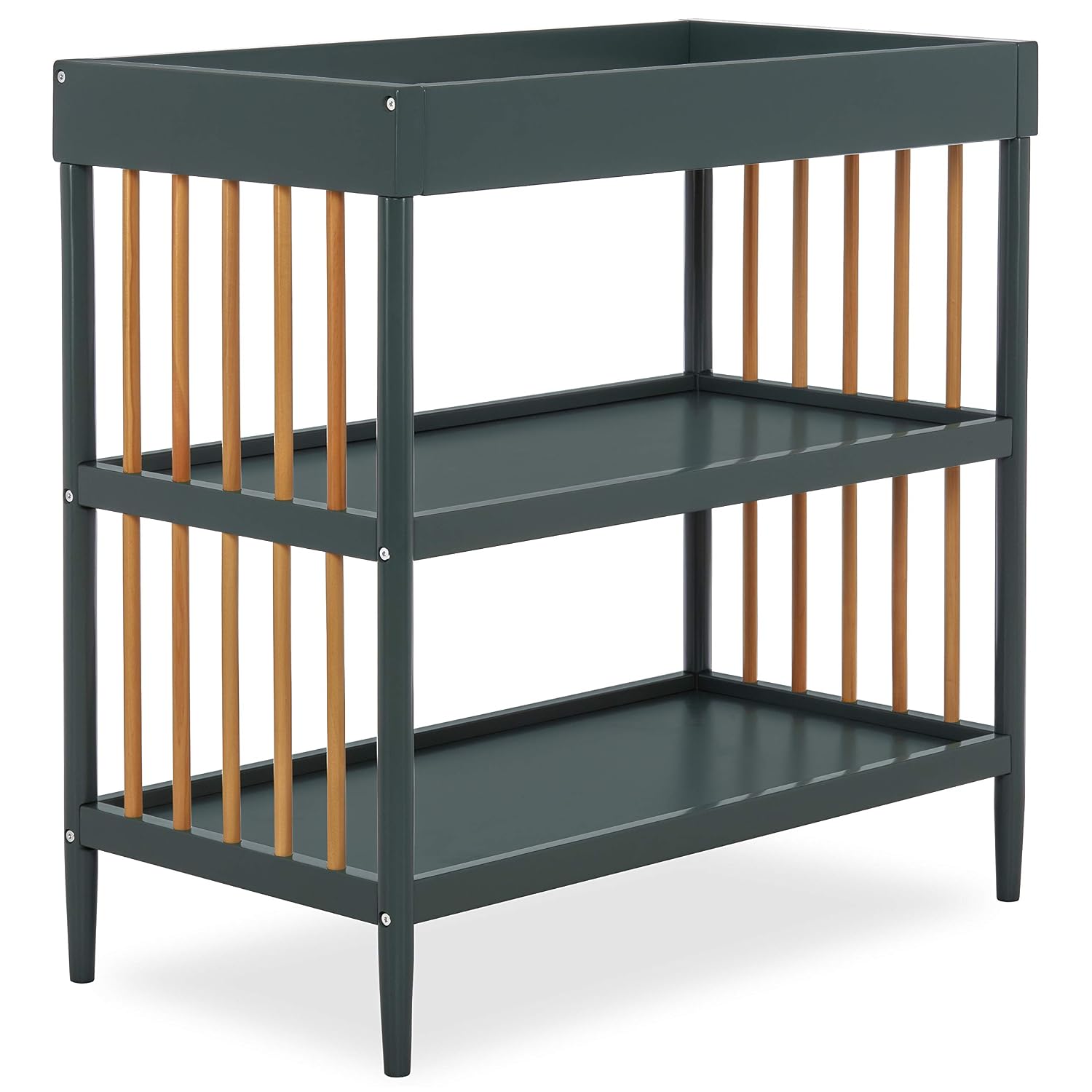 Dream On Me Clover Changing Table with Rounded Spindles in White