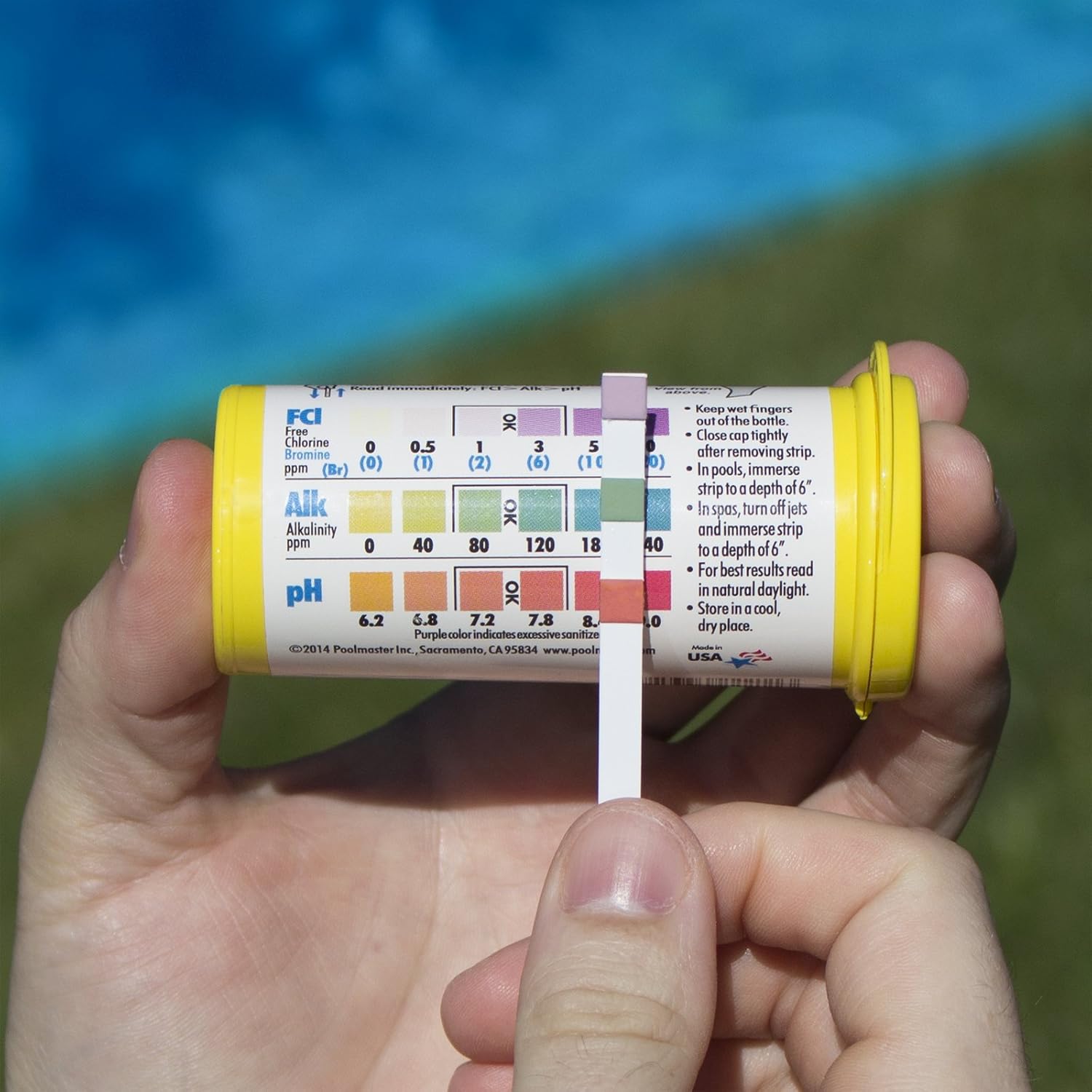 Poolmaster 22212 Smart Test 6-Way Swimming Pool and Spa Water Chemistry Test Strips, 50 count,White