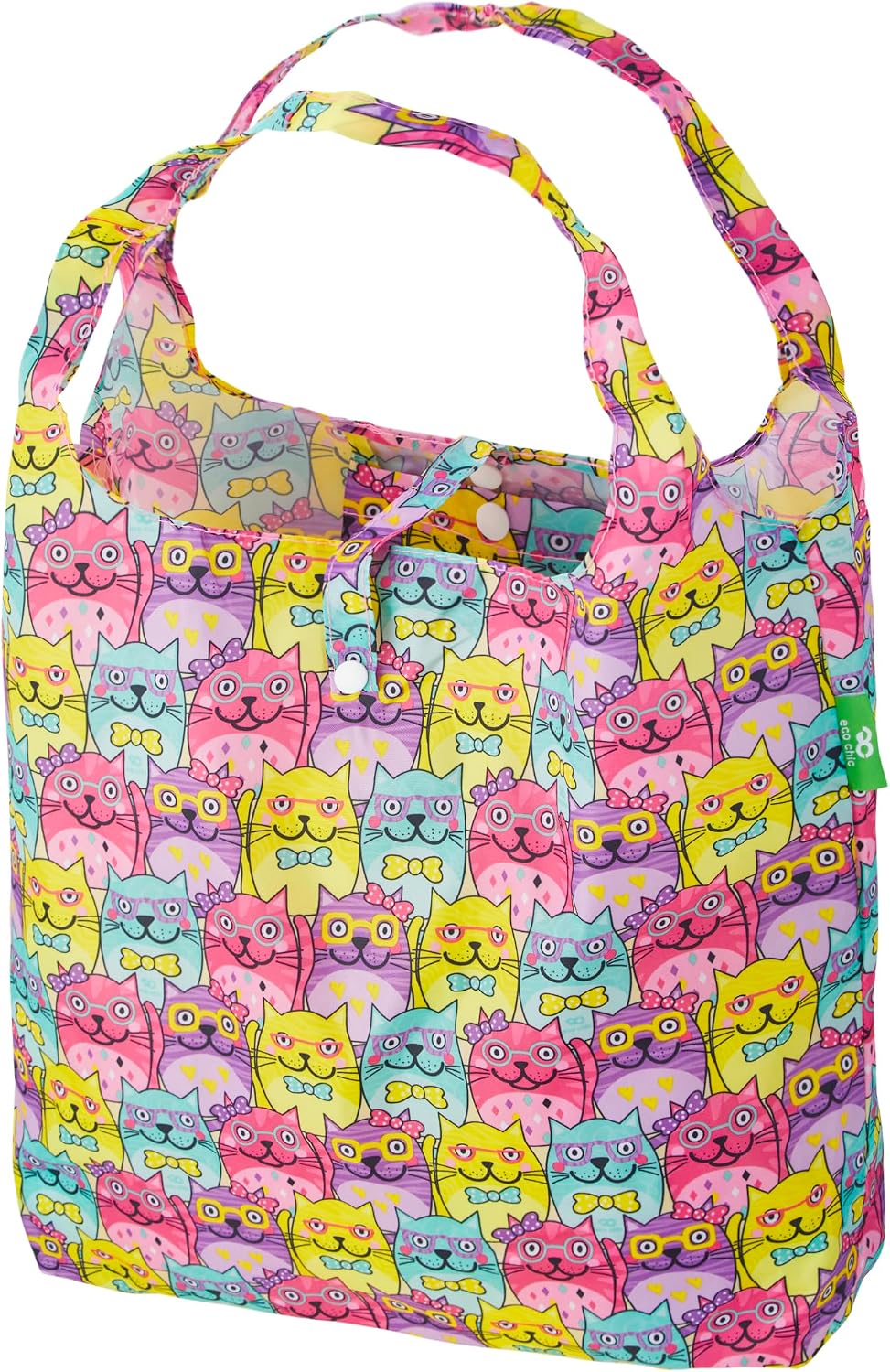 ECO CHIC Foldable Reusable Grocery Bags - Lightweight, Recycled & Reusable Shopping Bag - Waterproof Packable Tote