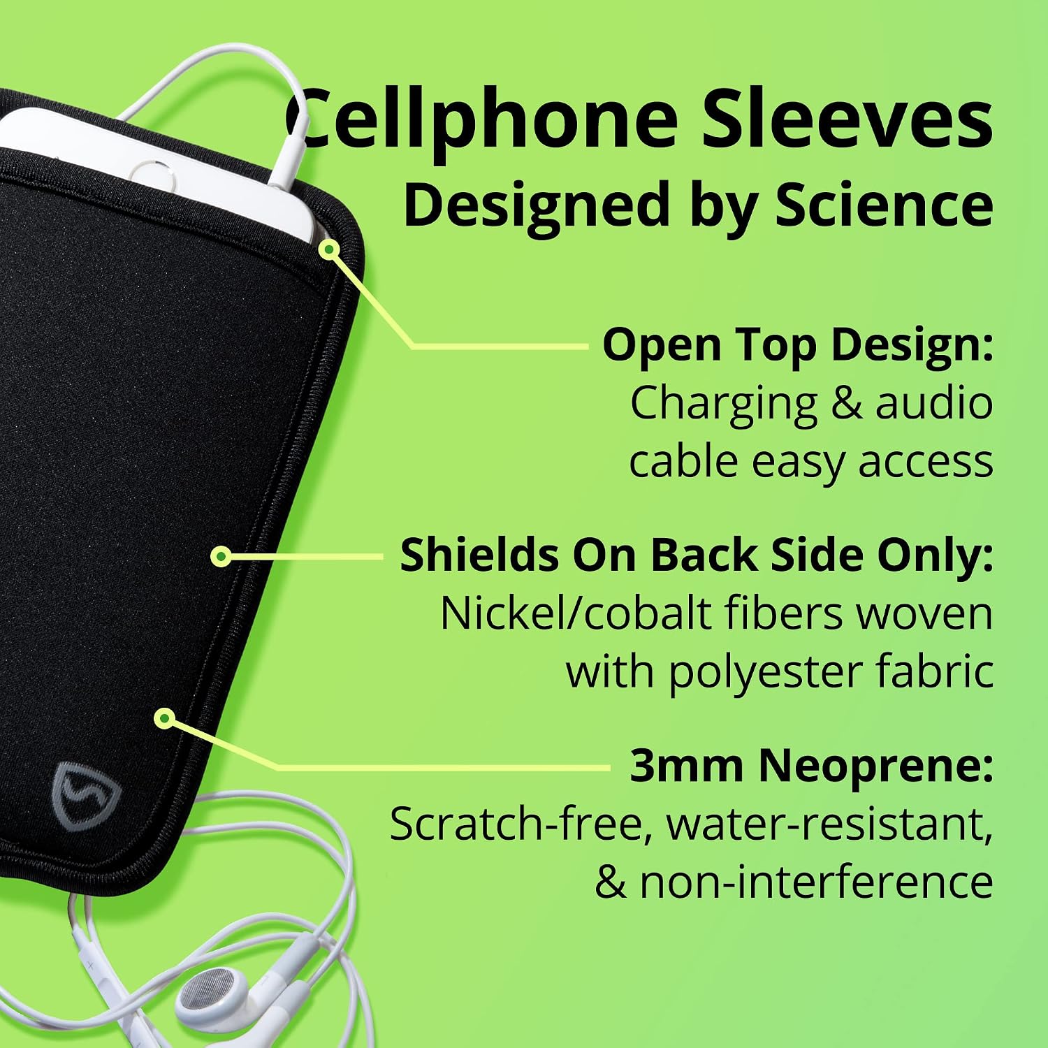 SYB Shield Your Body Anti Radiation Cell Phone Pouch, Cell Phone Sleeves for Blocking EMF, Radiation Blocker for Cell Phone, Black, XL, for Phones Up to 3.25-inches Wide (7 x 4.25 Inches Pouch Size)