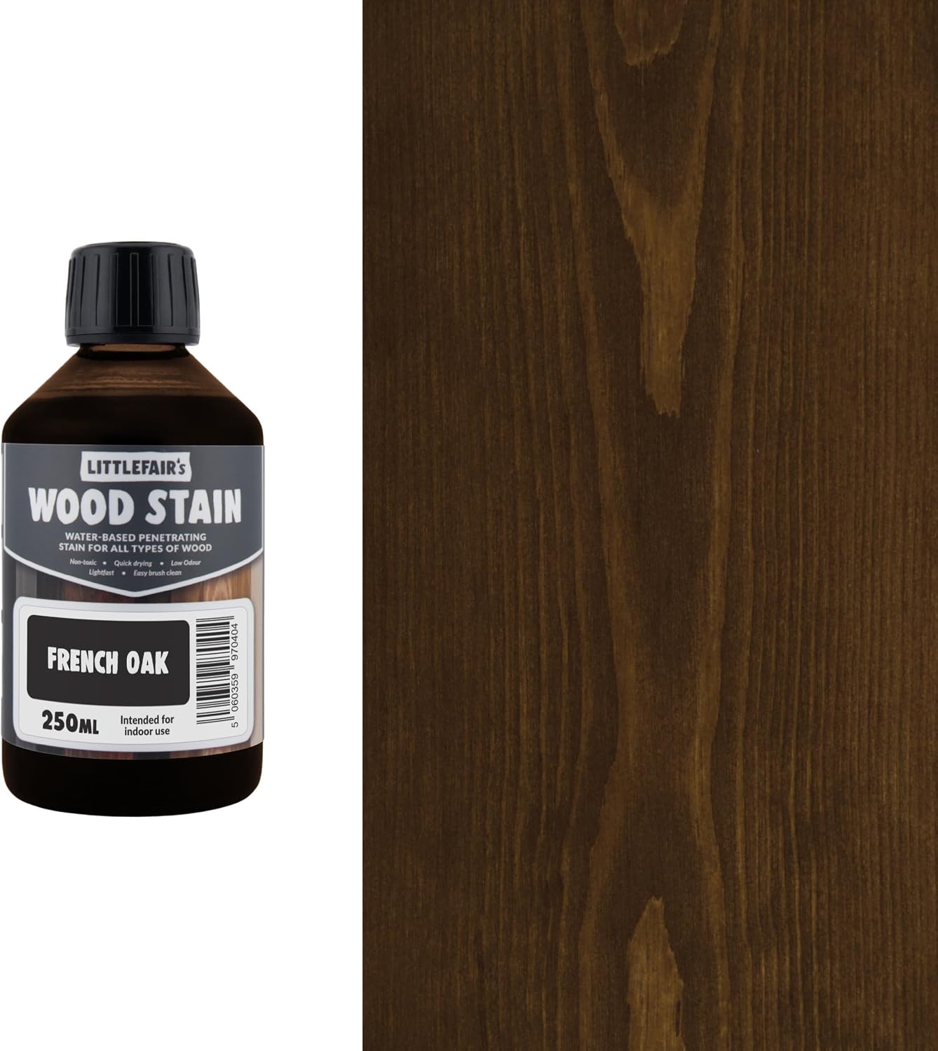Littlefair's Wood Stain Water Based - 8.5oz/250ml - Indoor Furniture Stain Light & Dark Finishes - Special Non Toxic & Eco Friendly Formula - Wood Stain for Crafts - Color: Antique Stripped Pine