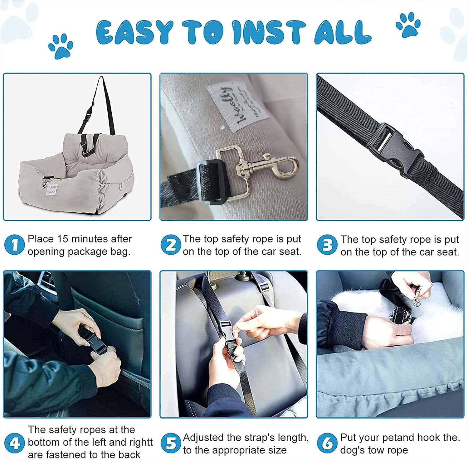 Aidou Dog car seat, Dog Booster seat for Small Medium Large Dogs Cats, pet Travel Booster seat, Dog Safety Car Seat with Storage