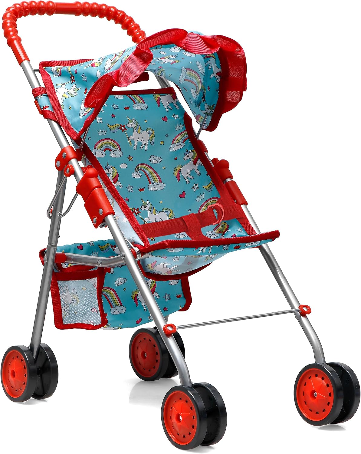 fash n kolor, My First Baby Doll Stroller with Flower Design with Basket in The Bottom- 2 Free Magic Bottles Included