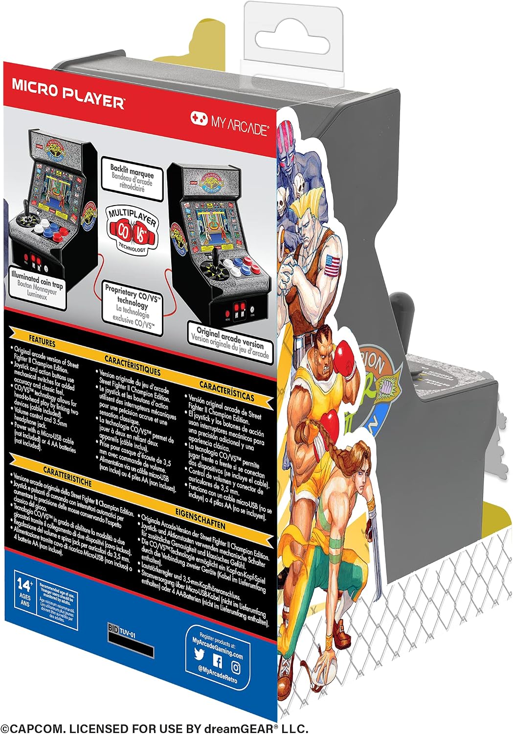 My Arcade Micro Player Mini Arcade Machine: Galaga Video Game, Fully Playable, 6.75 Inch Collectible, Color Display, Speaker, Volume Buttons, Headphone Jack - Electronic Games