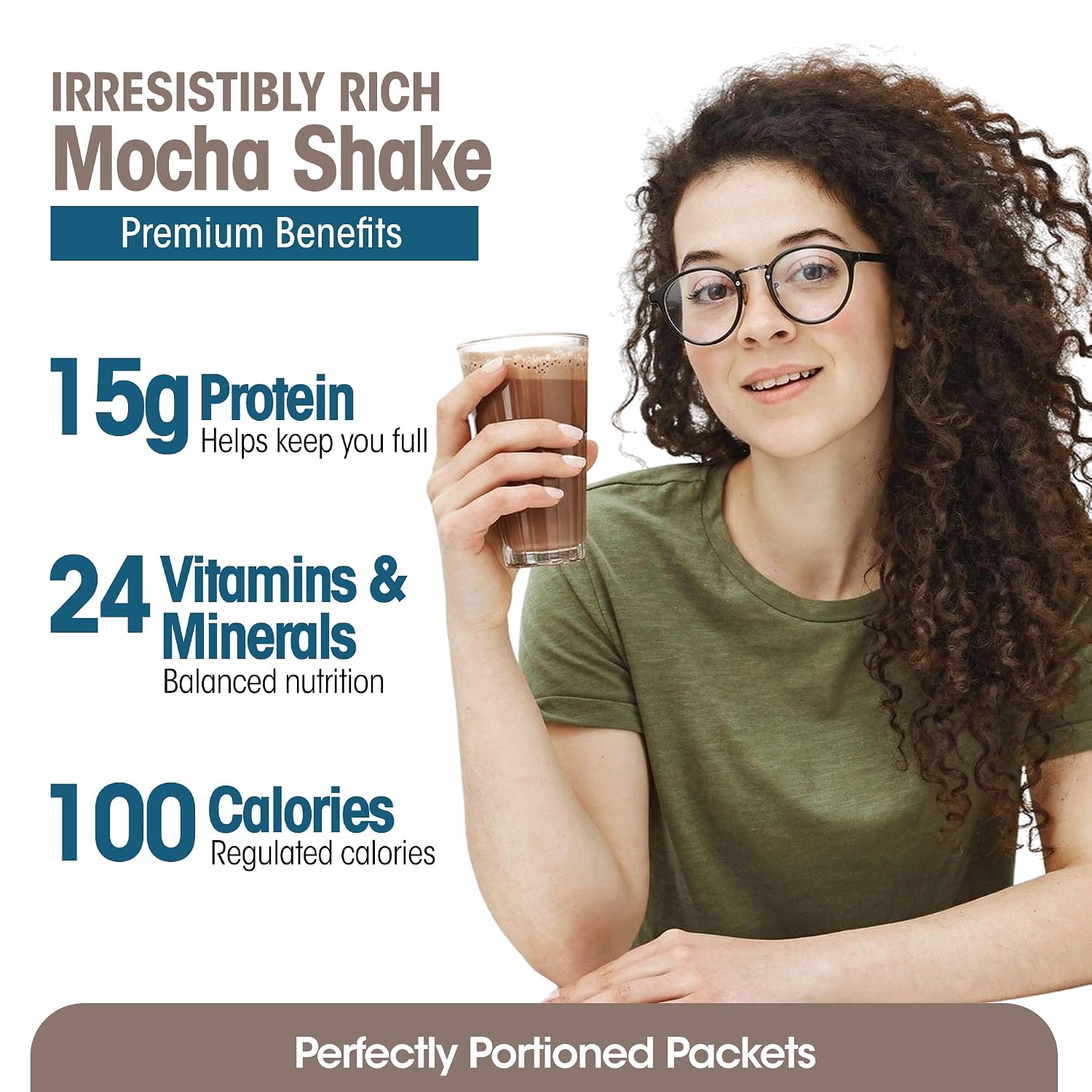 WonderSlim Protein Meal Replacement Shake – 15g Protein, 24 Vitamins & Minerals, Low Carb, Low Calorie, Gluten Free – Meal Replacement Drink for Weight Management, 7 Count Packets (Dark Cocoa Cream)