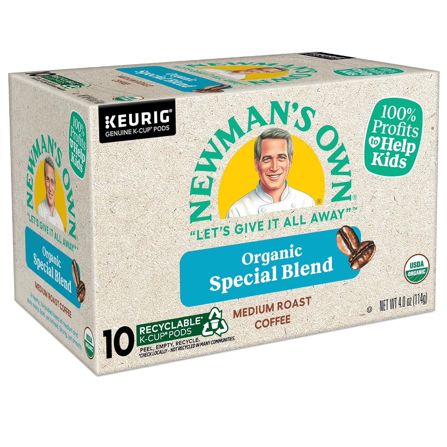 Newman's Own Organics Special Blend Keurig Single-Serve K-Cup Pods, Medium Roast Coffee, 96 Count