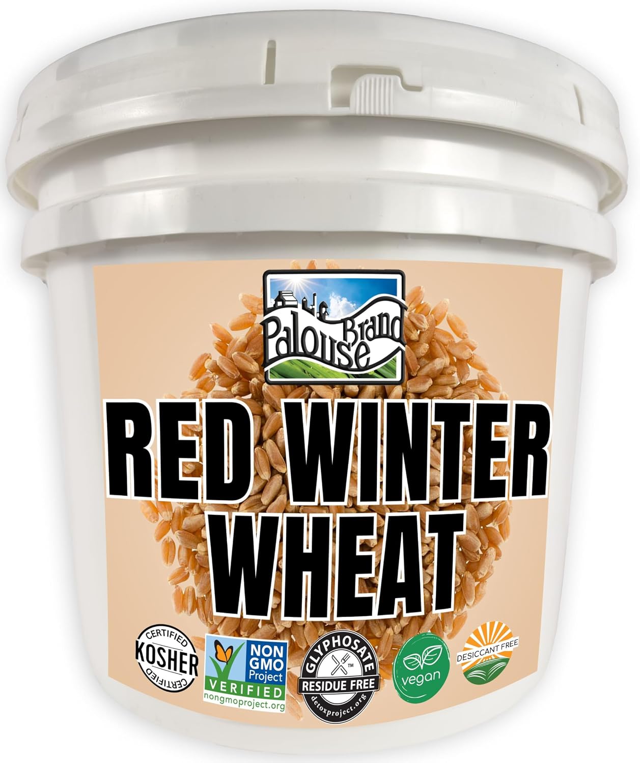 Palouse Brand Certified Glyphosate Residue Free Hard Red Spring Wheat Berries | 25 LBS Bag | Family Farmed in Washington State | Sproutable | Non-GMO Project Verified | Kosher