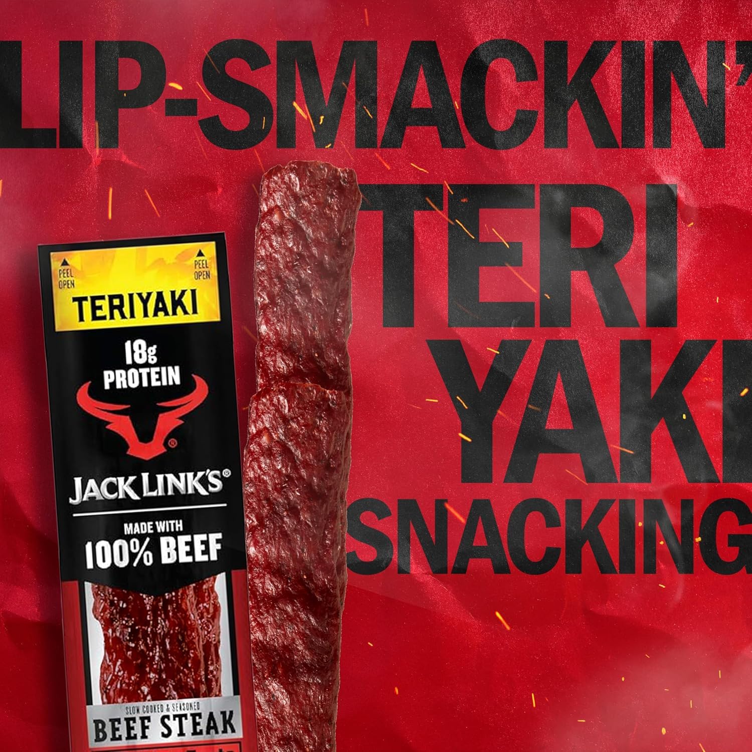 Jack Link's Beef Steak, Original - Protein Snacks, Jerky Meat Snack with 23g of Protein, Made with 100% Beef, Individually Wrapped Bulk Snack Pack, Keto Friendly - 2 Oz. (12 Count)