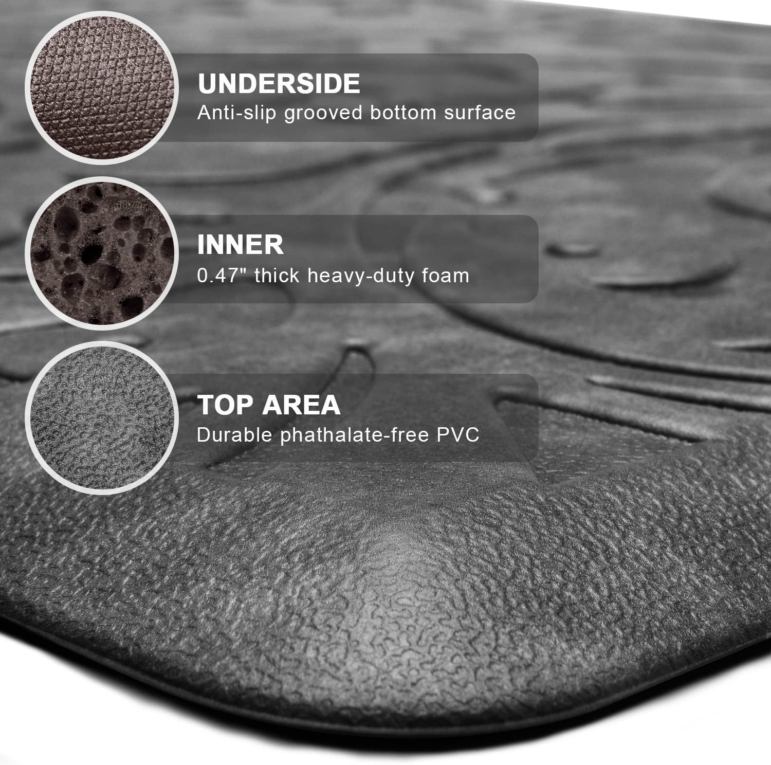 Kitchen Mat Cushioned Anti-Fatigue Comfort Standing Mat Rug for Home,Office