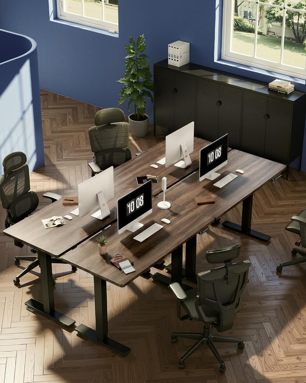 FLEXISPOT EN1 One-Piece Standing Desk, Electric Adjustable with 4 Memory Presets, 176 LBS Capacity, Stable & Quiet