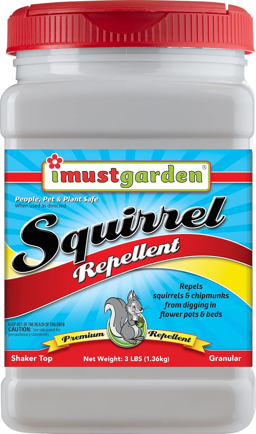 I Must Garden Squirrel Repellent: Stops Digging in Gardens/Pots/Beds - 3lb