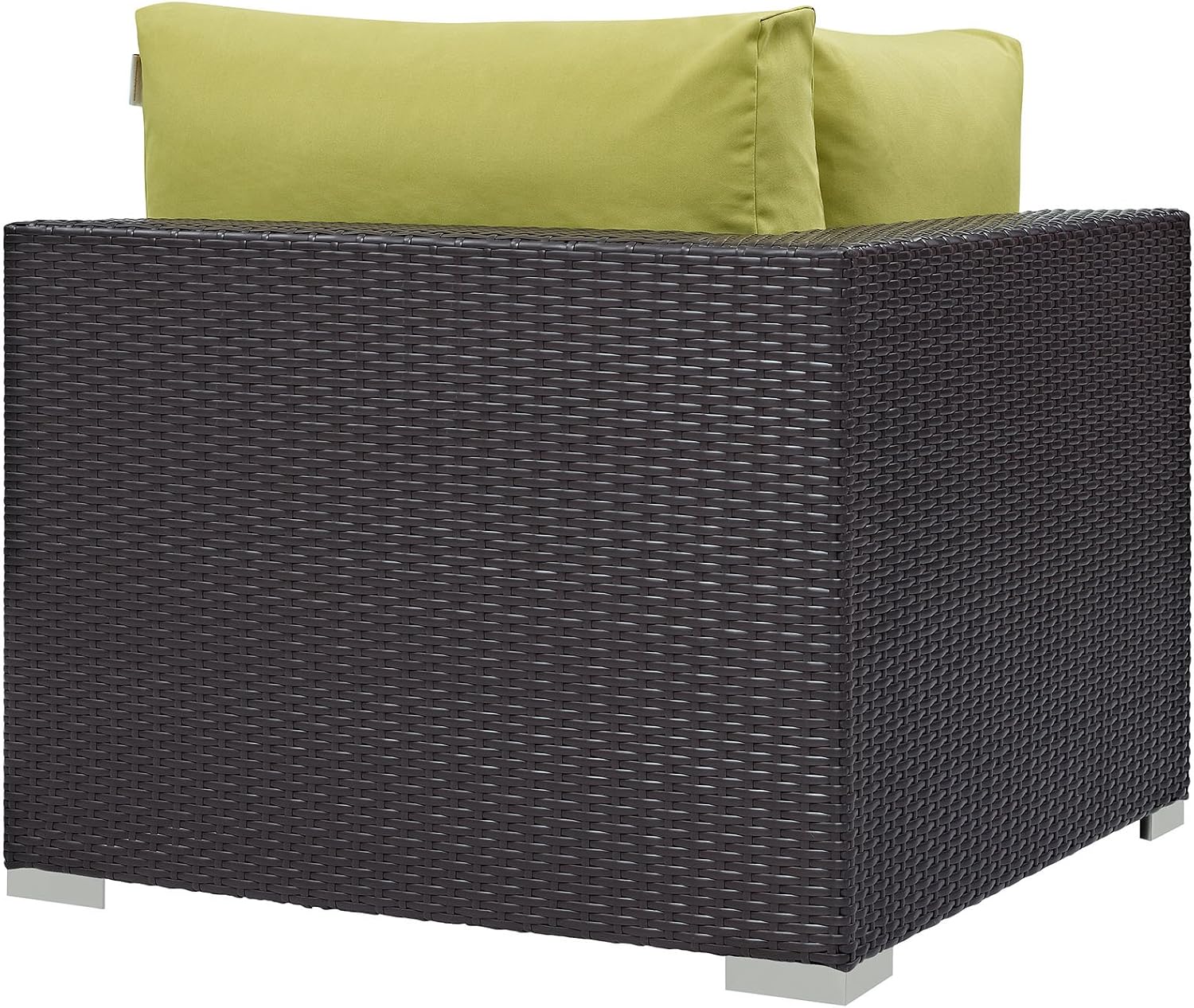 Modway Convene Wicker Rattan Outdoor Patio Loveseat in Espresso White