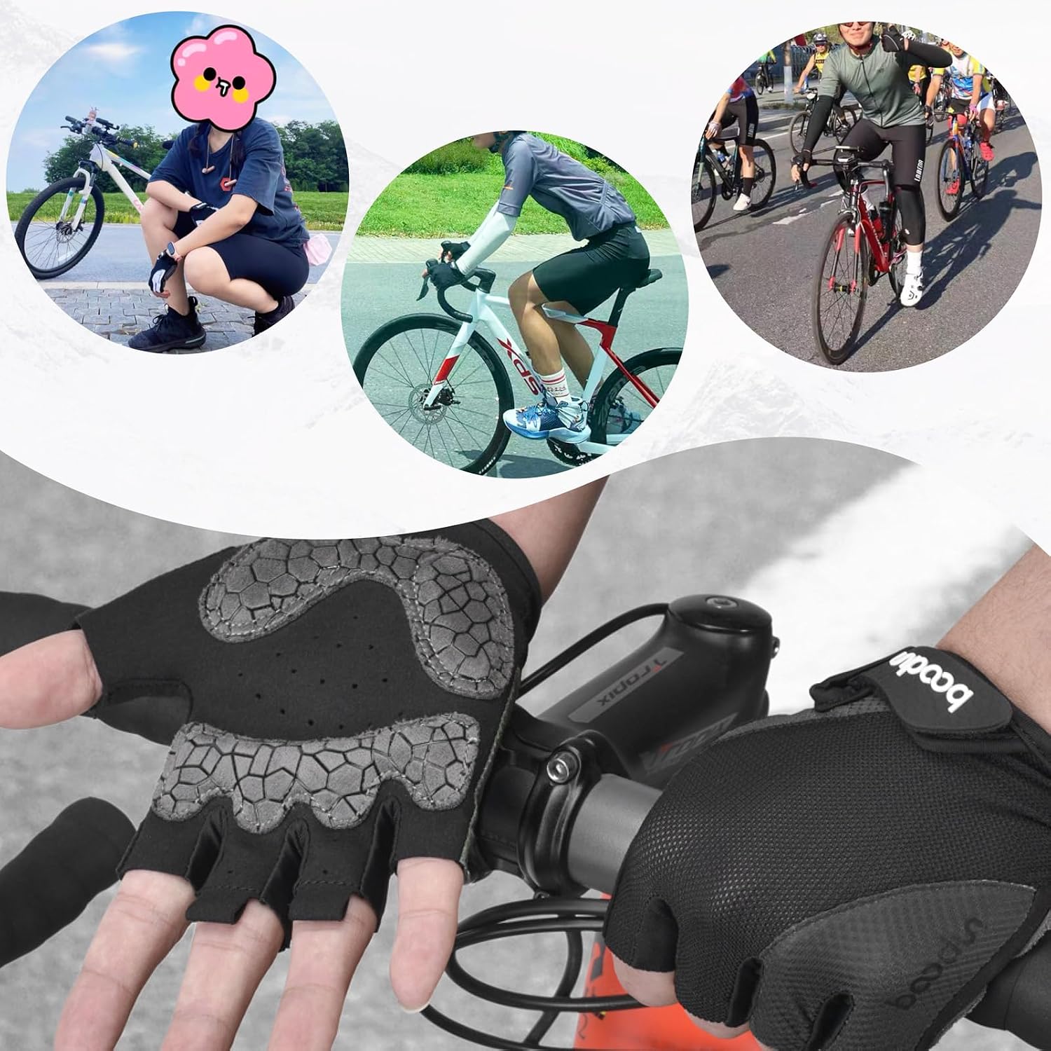 Azarxis Skeleton Gloves Adjustable Lightweight Racing Skull Sports Work Bone Gloves Anti-Slip Breathable for Men & Women Motorcycle, Cycling, Biking