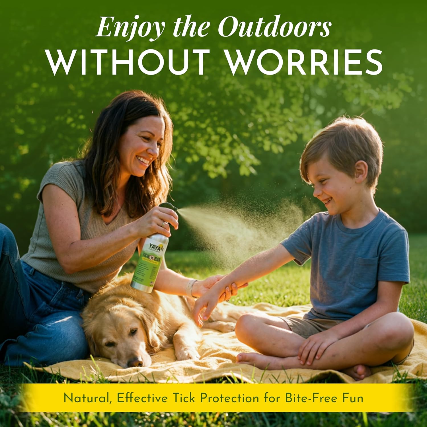Yaya Organics All Natural Extra Strength Tick Repellent DEET Free - 4 Ounce Spray Bottle