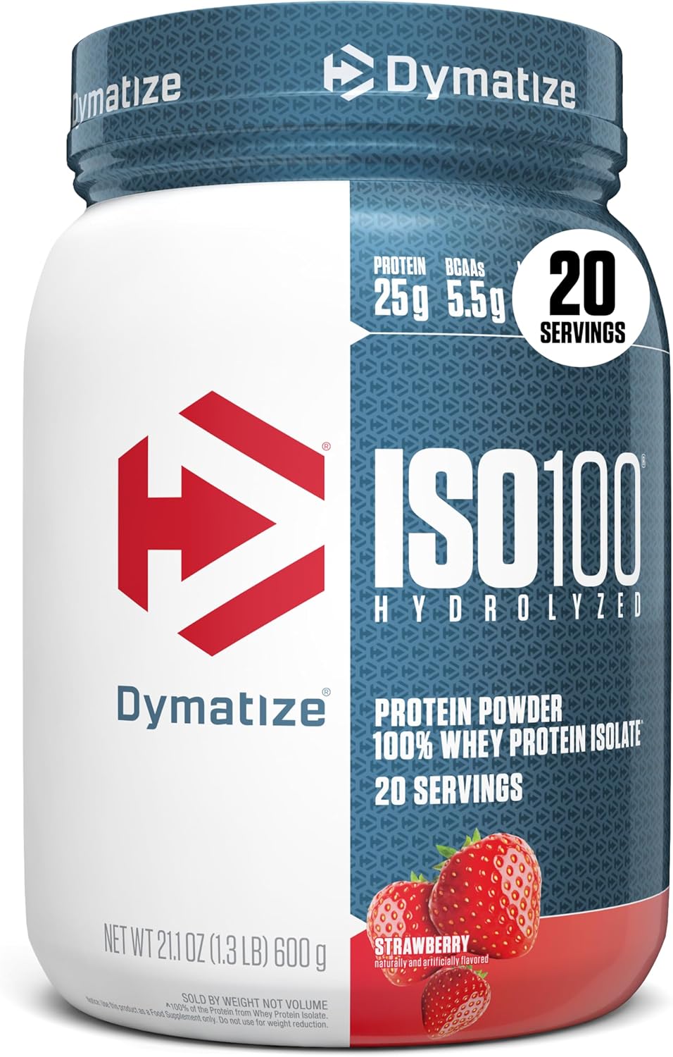 Dymatize ISO100 Protein Powder, 100% Whey Isolate, Gourmet Chocolate | 25g Protein, Hydrolyzed, Fast-Absorbing, Supports Muscle Health, 5.5g BCAAs, Gluten-Free, 76 Servings, 5 lb