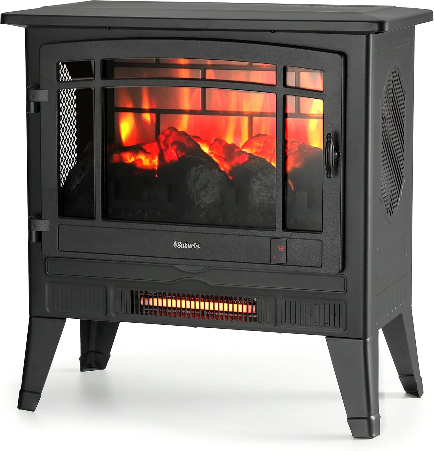 TURBRO Suburbs TS20 Electric Fireplace Heater, Freestanding Fireplace Stove with Realistic Dancing Flame Effect - CSA Certified - Overheating Safety Protection - Easy to Assemble - 20" 1400W Black