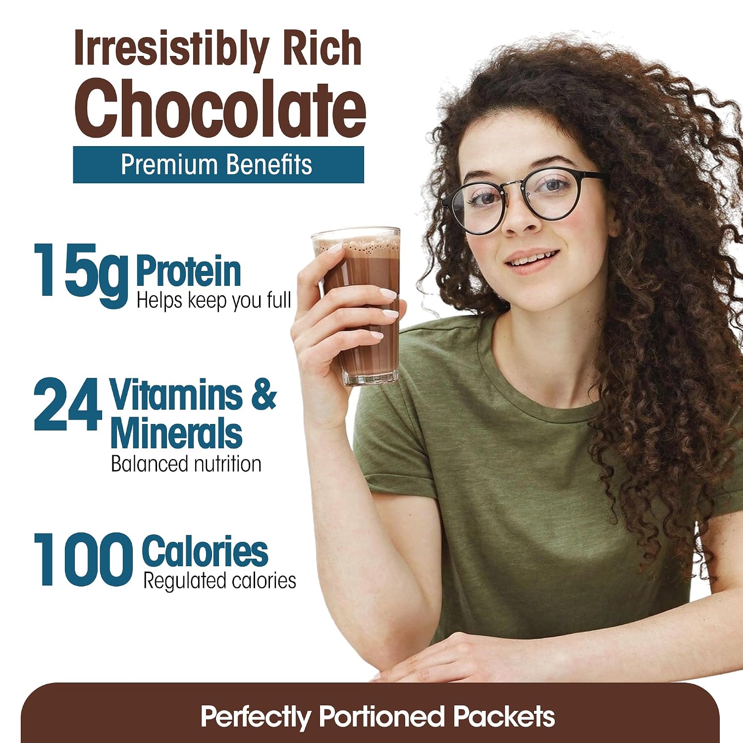 WonderSlim Protein Meal Replacement Shake – 15g Protein, 24 Vitamins & Minerals, Low Carb, Low Calorie, Gluten Free – Meal Replacement Drink for Weight Management, 7 Count Packets (Dark Cocoa Cream)