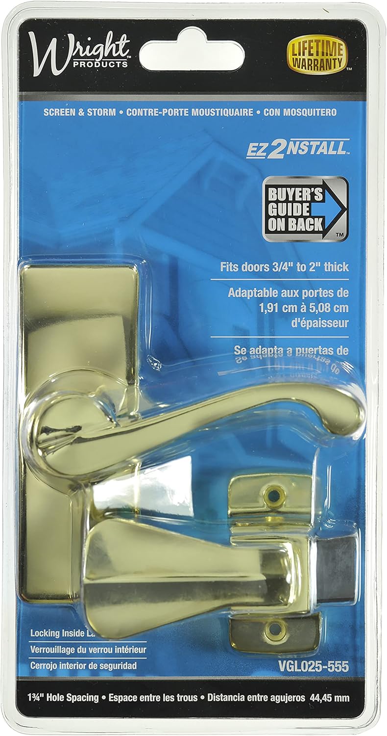 Wright Products VGL025-555, Brass Georgian Style Surface Mount Latch, Gold