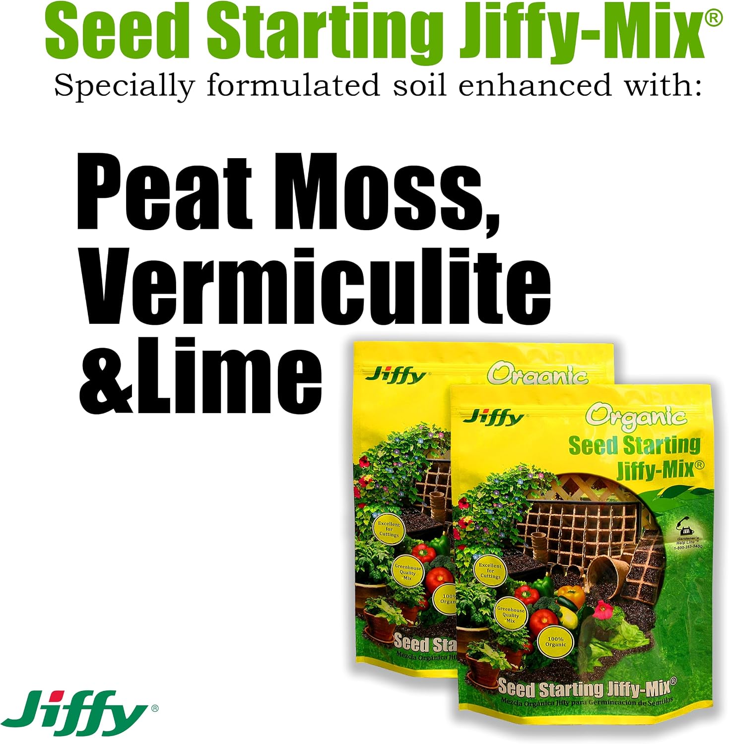 Jiffy Natural & Organic Seed Starting Soil Mix, 10 QT (1 Bag (10 QT)