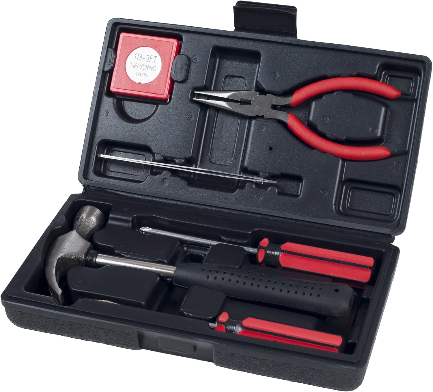 Stalwart - 75-HT1007 Household Hand Tools, Tool Set - 6 Piece by , Set Includes – Hammer, Screwdriver Set, Pliers (Tool Kit for the Home, Office, or Car) Black | Tool Set with Hammer, Screwdriver Set, Pliers and Hardshell Carrying Case - DIY Repair Kit f…