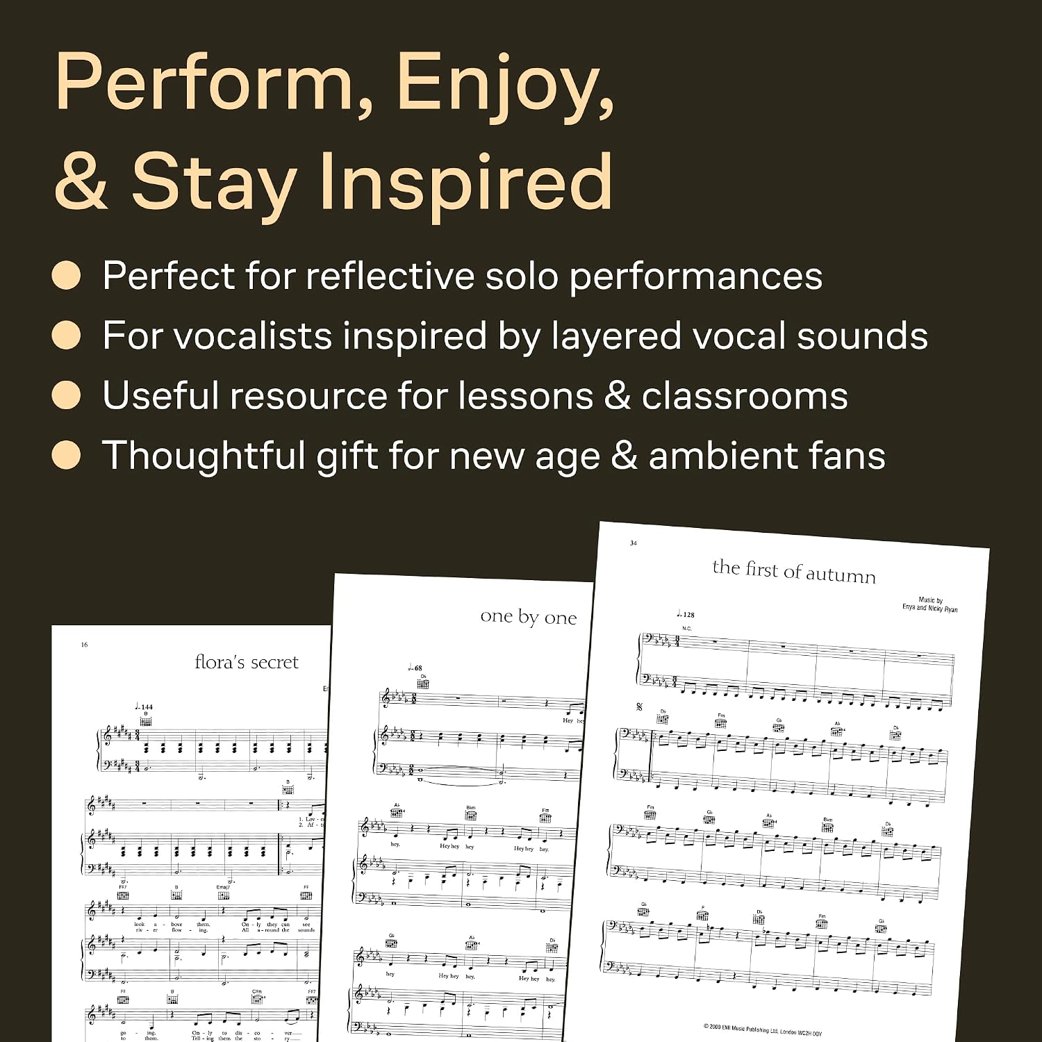 Enya - A Day Without Rain | Piano Vocal Guitar Songbook | 12 New Age and Celtic Hits | Includes Sheet Music, Lyrics