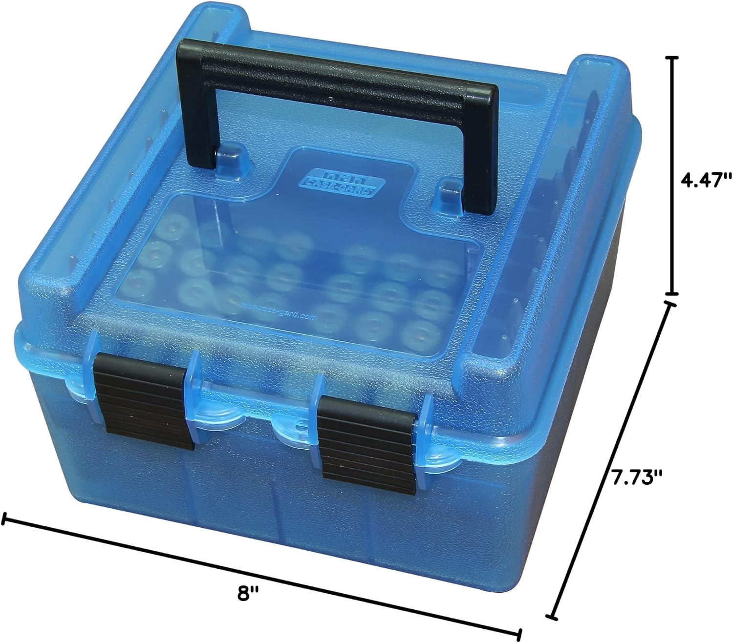 R-100-MAG - Deluxe Ammo Box 100 Round Handle WSM WSSM Ultra Mag, Green, 7.73 x 8 x 4.47"