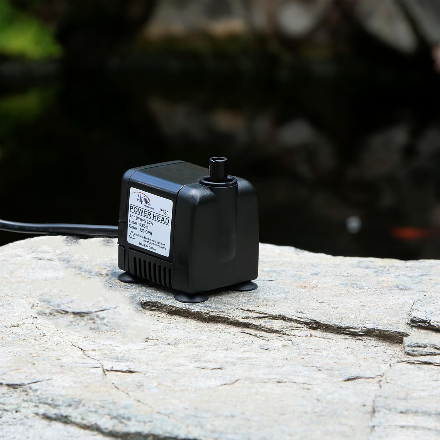 Alpine Corporation Outdoor Decor Power Head Pump for Small to Medium Fountains, Statuary, and Birdbaths with Moving Water