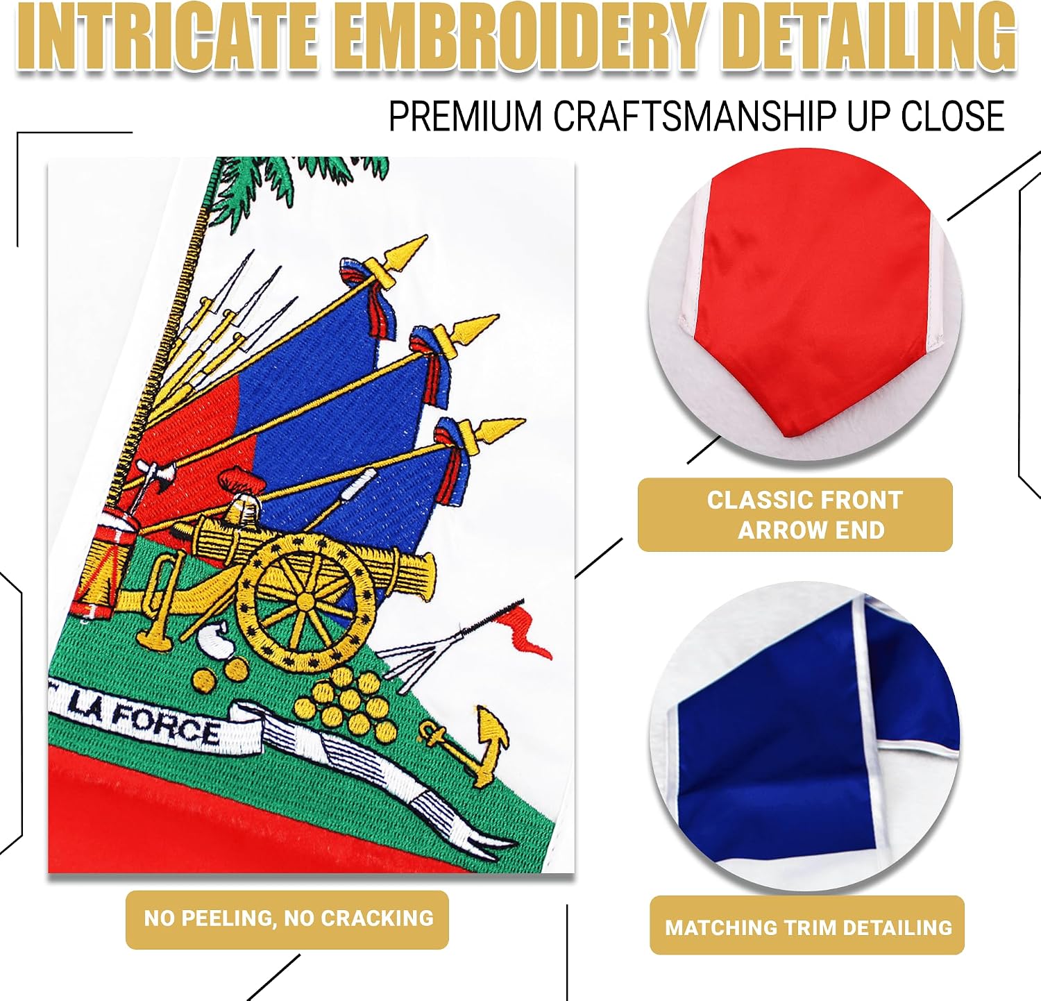YOXEULL National Flag Embroidered Graduation Stole with Trim, Graduation Sash Graduates Gift, 72"