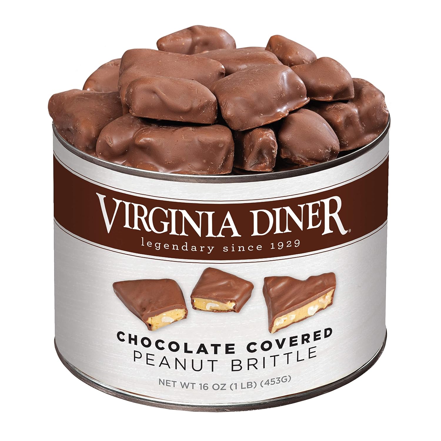 Virginia Diner Chocolate Pecan Dovetail Candy Clusters with Caramel - Preservative Free from Virginia Since 1929-18 Oz