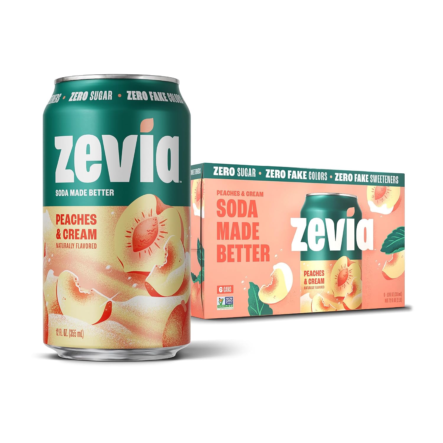 Zevia Zero Calorie Soda, Orange, 12 Ounce Cans (Pack of 6)