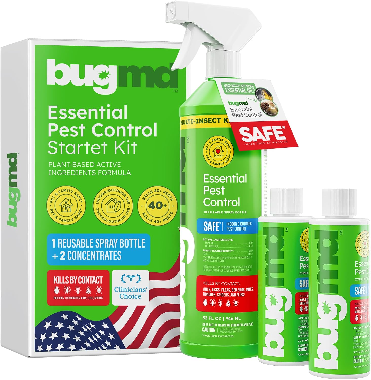 BugMD Ant Killer and Bug Spray Concentrate - Plant-Powered (3.7 oz)