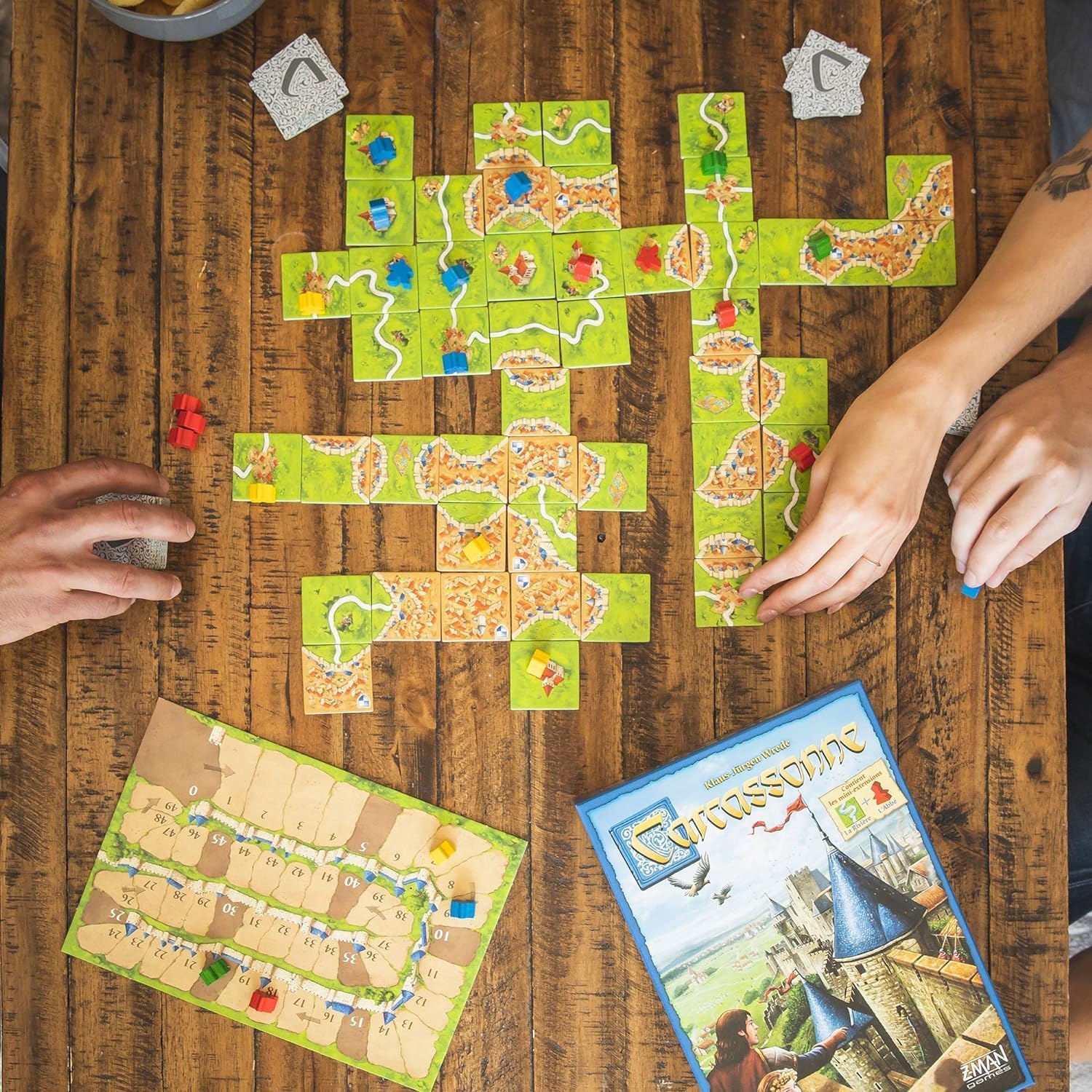 Carcassonne Board Game - Classic Tile Placement Strategy, Medieval Adventure for Adults & Families, Adult Board Games, Family Fun, Kids 8-12