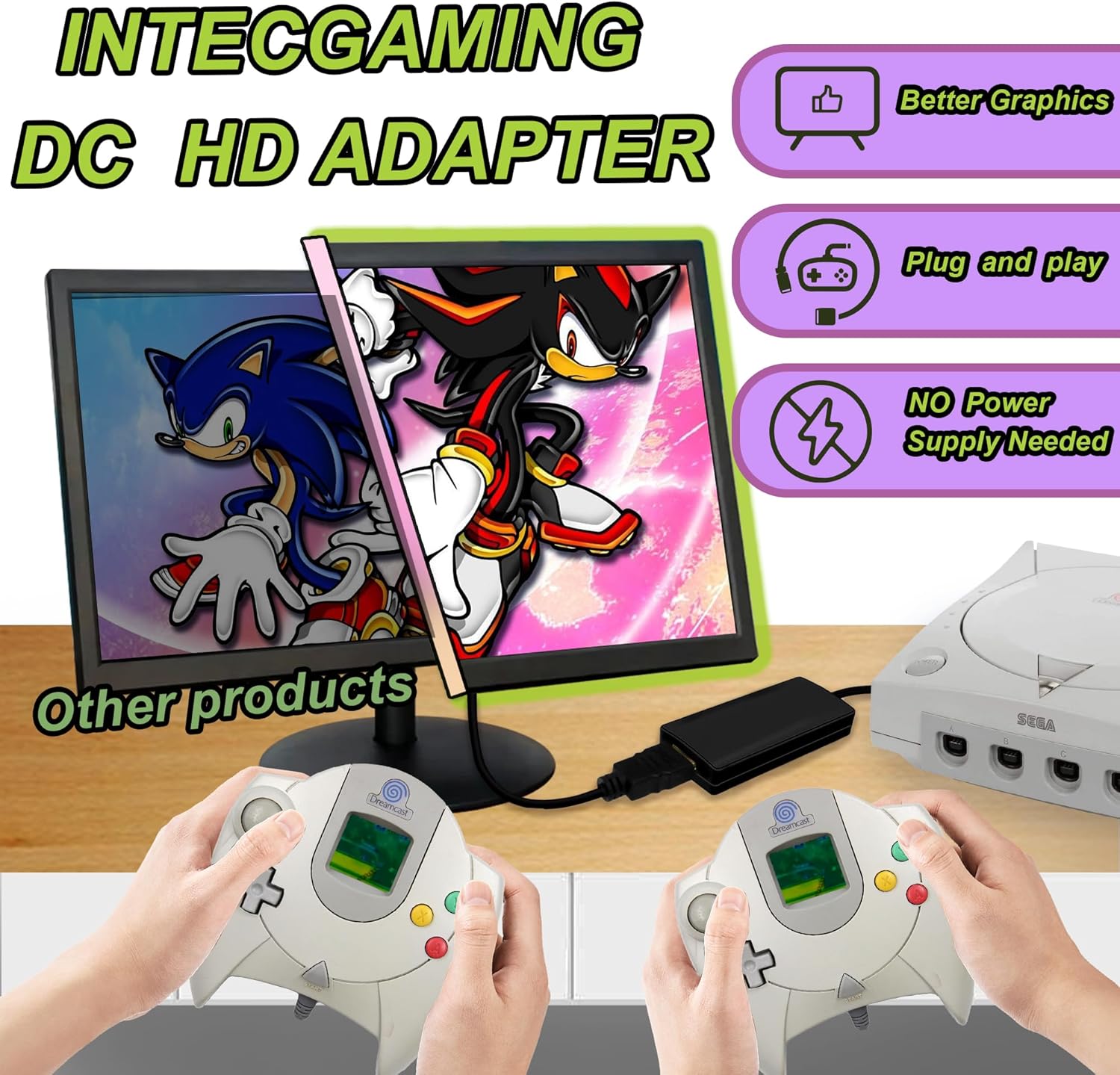 HD Cable for Dreamcast Console, Sega Dreamcast HD Converter, HD Link Cable for Sega Dreamcast [Sega DC]