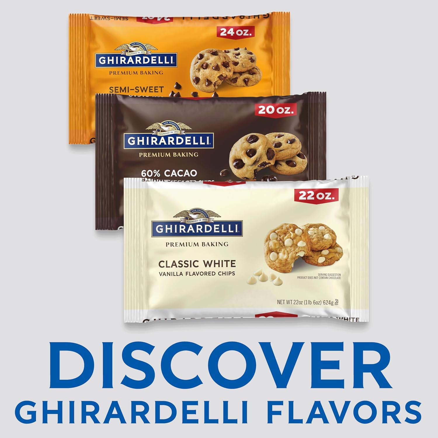 Ghirardelli, Baking Chips Semi Sweet, 12 Ounce